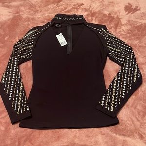 New w/tags! Beautiful Bebe Sophie cutout mock neck top